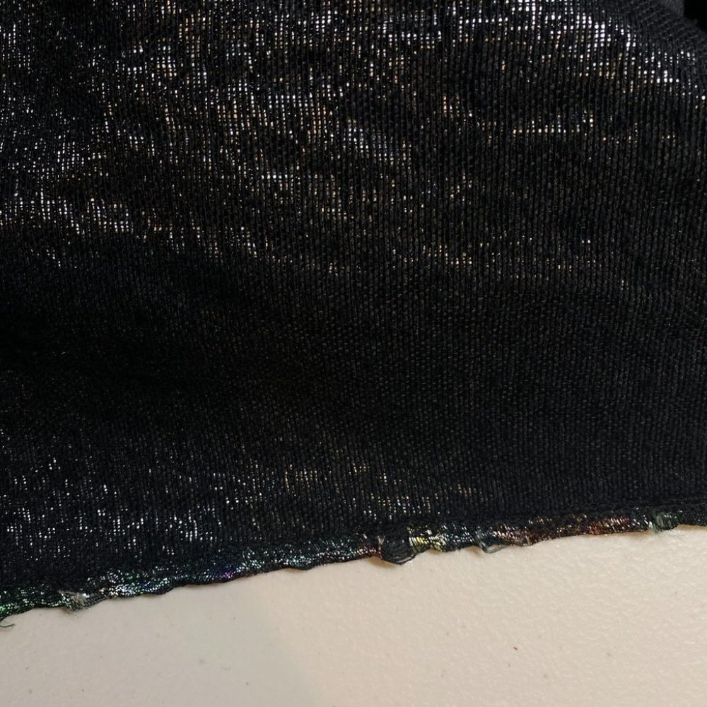 Monique Lhuillier Black Teal Metallic Formal Gown $795 - Picture 10 of 11